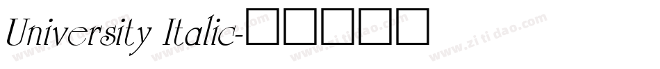 University Italic字体转换